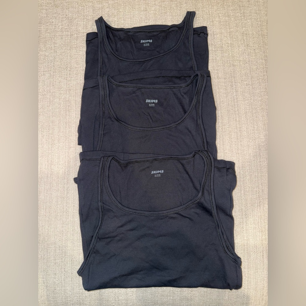 SKIMS Men’s 3-Pack Cotton Rib Tank Tops | NEW